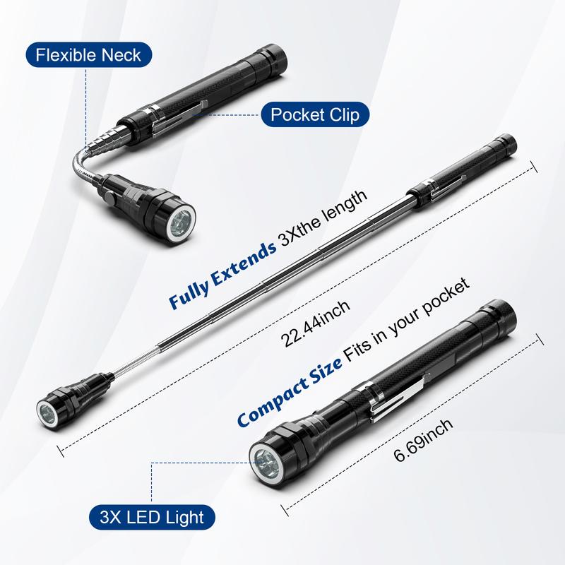 Telescoping Magnetic Pickup Tool with 3 LED Light, Magnet Flashlight, Extendable Neck up to 22 Inches, 360° Degree Flexible Neck, Gifts for Engineers, Mechanic, Men, Dad, Father, Husband, Boyfriend Telescoping Magnetic Pickup Tool with 3 LED Light, Magnet Flashlight, Extendable Neck up to 22 Inches, 360° Degree Flexible Neck, Gifts for Engineers, Mechanic, Men, Dad, Father, Husband, Boyfriend