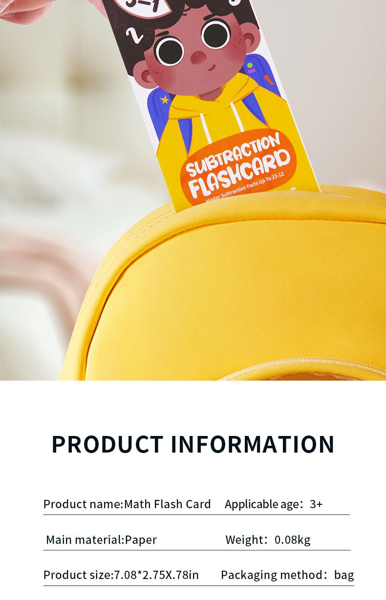Learning Flashcards for Math Practice, Addition Subtraction Multiplication Division Cards, Educational Toy for Students, Brain-Boosting Math Game