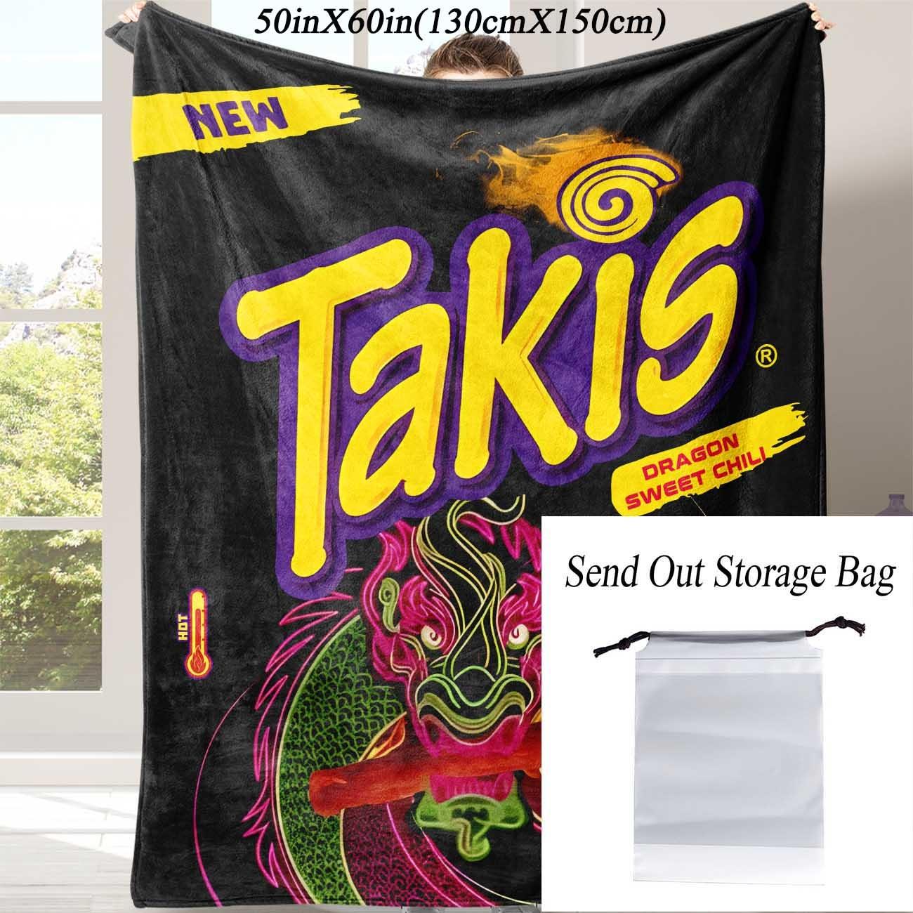 Potato Chips Pattern Throw Blanket, Soft Comfortable Throw Blanket, Warm Nap Blanket for Home Office Travel Camping, Bedroom Decor