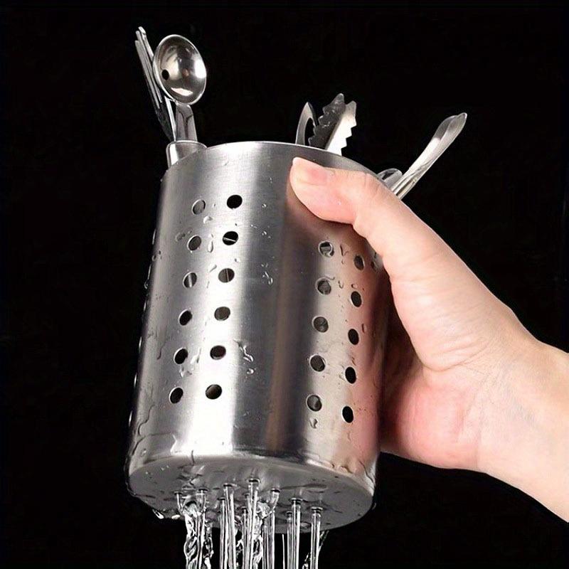 Stainless Steel Utensil Organizer Caddy - Multipurpose Kitchen Storage for Chopsticks, Spoons, Forks, Knives - Food-Safe, Rust-Resistant, Easy-to-Clean, Space-Saving Cutlery Holder for Home, Commercial, and Restaurant Use