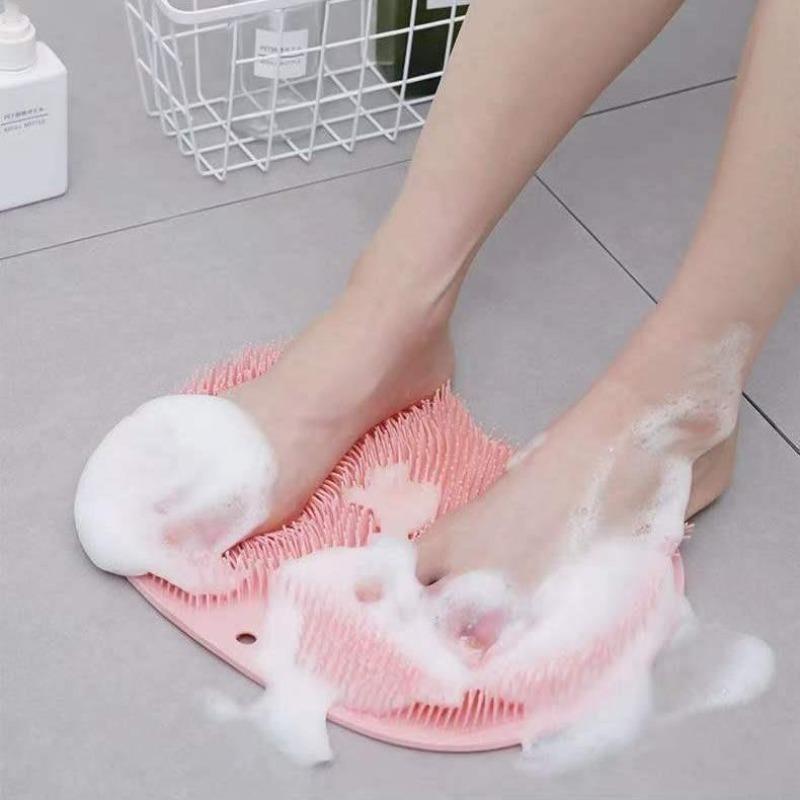 1pc Lazy Person's Bath Brush Foot Mat with Massage Pad, Anti-Slip Shower Mat, Body Brush, Foot Scrubber