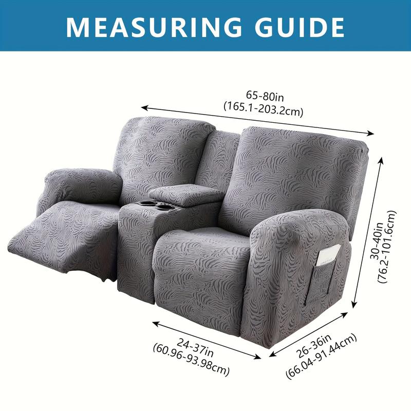 Recliner Loveseat Cover with Middle Console - Stretch Jacquard Sofa Slipcover for 2-Seat Reclining Couches with Elastic Straps & Furniture Protector #TikTokShopHolidayHaul
