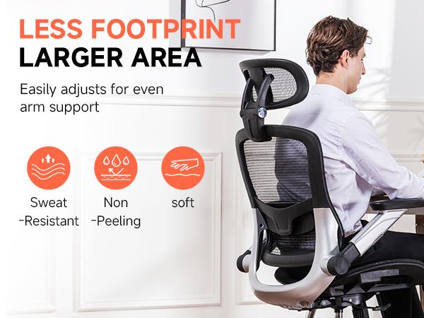 GTplayer Big and Tall Ergonomic Mesh Office Chair, High Back Home Desk Chair Computer Gaming Chair with Headrest, Flip-Up Arms, 90-125° Tilt Lock and Wide Cushion, Task Chair