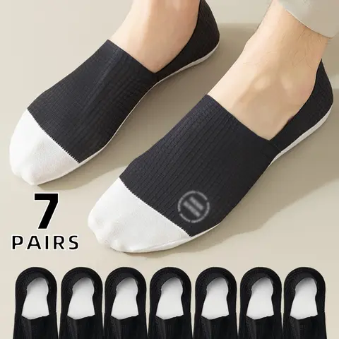 Men's Colorblock Waffle Knit Invisible Socks, Casual Comfy Breathable Fabric Socks for Daily Wear, Multipack Knit Socks for All Seasons, Socks Pairs, Socks Set, Socks Ankle, Sock Sets, Sock Set Foot, Casual Fashion Socks