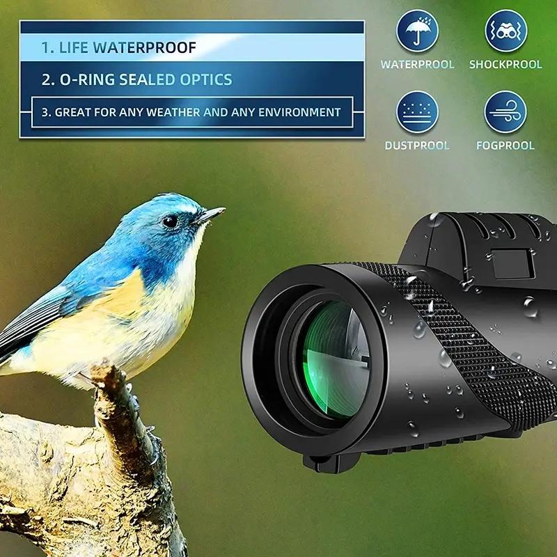 80x100 Powerful Monocular Telescope with Plastic Shell, BAK4 Prism, FMC Lens Coating, IPX4 Waterproof HD Optics, Eyepiece Focus, Large Eyepiece, Compact Rubber-Armored Body, Phone Adapter, Foldable Leisure Outdoor Gear for Travel, Hiking 80x100 Powerful Monocular Telescope with Plastic Shell, BAK4 Prism, FMC Lens Coating, IPX4 Waterproof HD Optics, Eyepiece Focus, Large Eyepiece, Compact Rubber-Armored Body, Phone Adapter, Foldable Leisure Outdoor Gear for Travel, Hiking