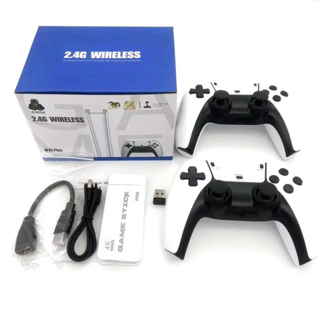 M15 Retro Game Console Stick, 20,000+ Built-in Games, 4K HDMI Output, Wireless Controllers for TV & PC, Handheld Gaming Player, Plug-and-Play Mini Gaming Device with 23+ Emulators classic