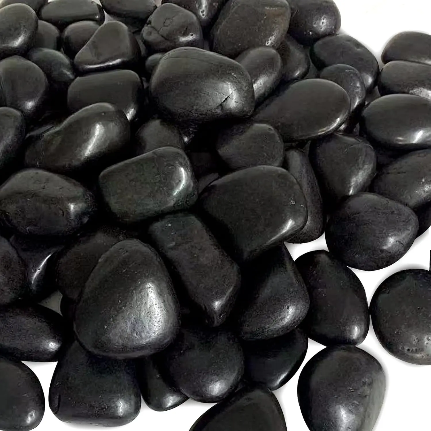 5 lbs Black River Rocks, 2-3 Inch Polished  for Indoor  | Large Black Stones Decorative Rocks for Landscaping,  Indoor, Garden, Vases, Painting, Outdoor Paving, DIY,  Décor