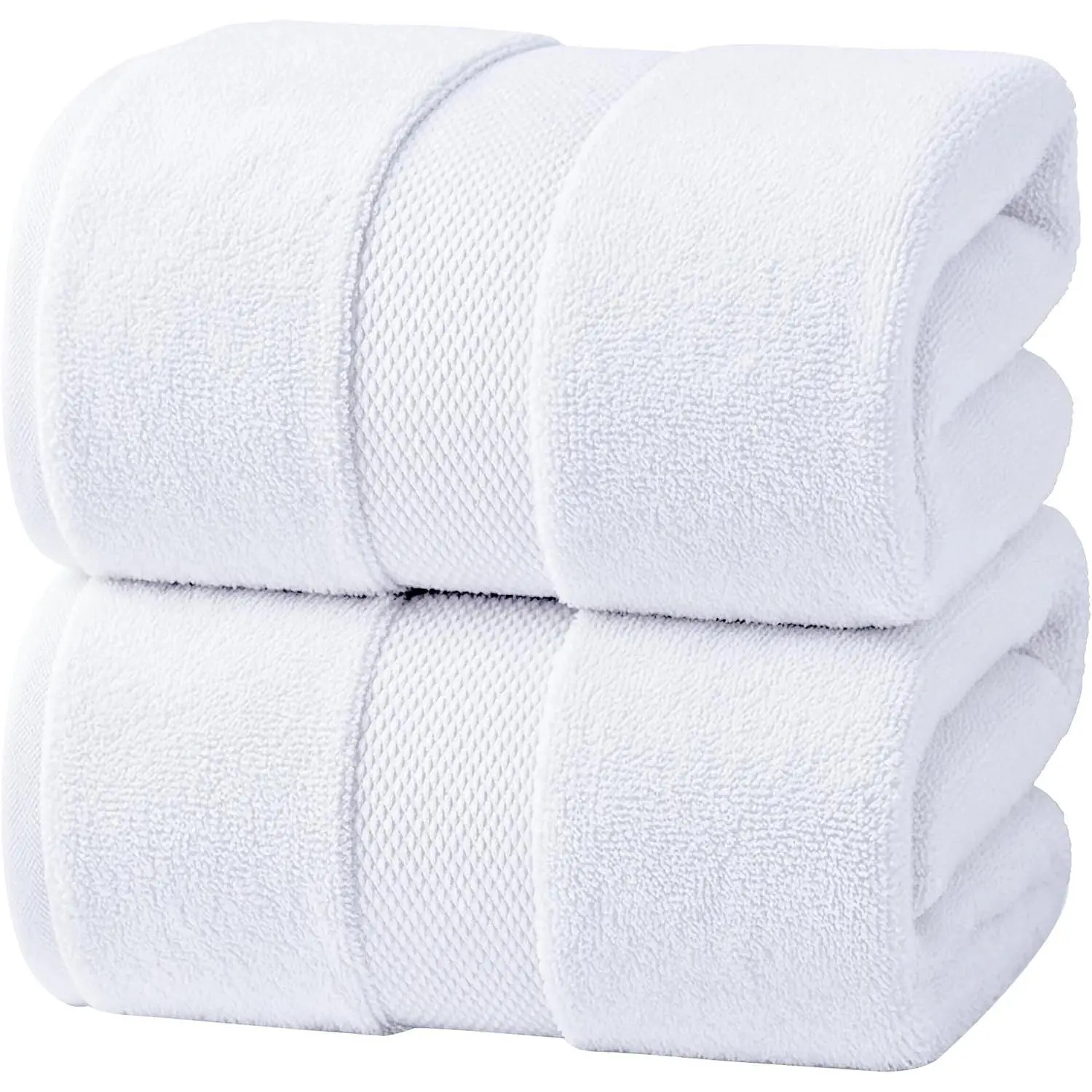 Jumbo Bath Sheets Towels for Adults – 600 GSM (35X70 Inches)– 100% Ring Spun Cotton, Soft and Absorbent Large Bath Towels for Bathroom (Brilliant White)