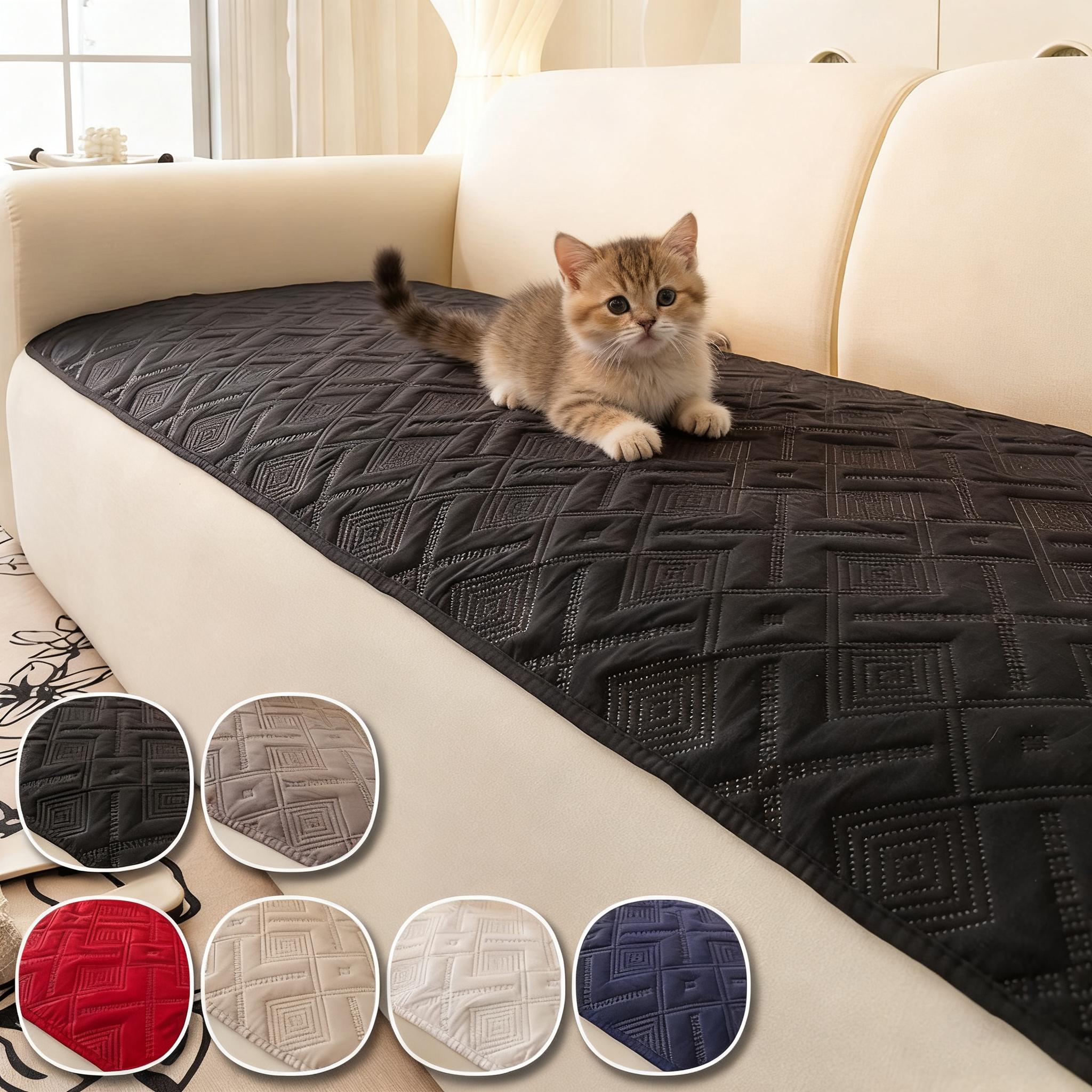 1PC Lightweight Thin Sofa Cushion for 2/3/4 Seater L-Shaped Sofas, Modern Ultrasonic Embossed Geometric Pattern, Pet Friendly