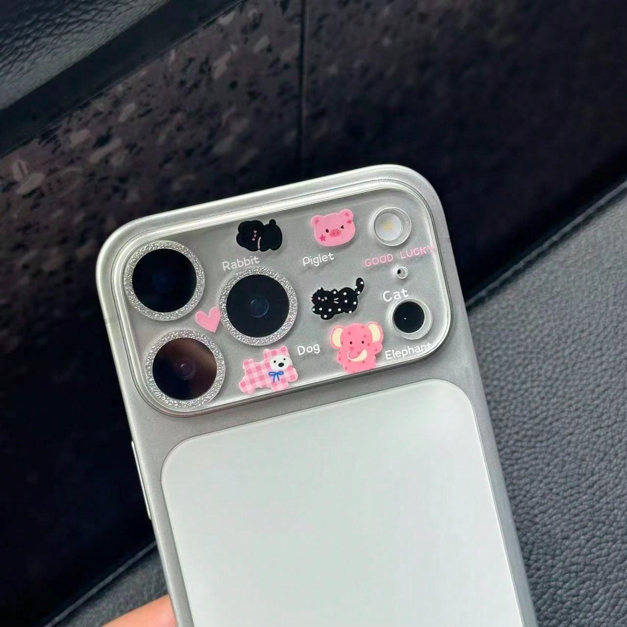 Cute Cartoon Pattern Camera Lens Protector Cover Perfect Fit for iPhone 17 Pro Max, Protective Anti-Dust Scratch Resistant HD Photography Smartphone Case Accessories