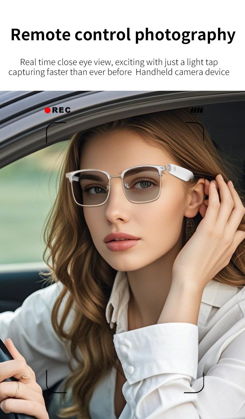 VUB AI Translation Smart Glasses with Bluetooth Connectivity 160 Languages GPT Chat Unisex Audio HD Voice Calls HiFi Sound Photochromic Lenses - Wearable