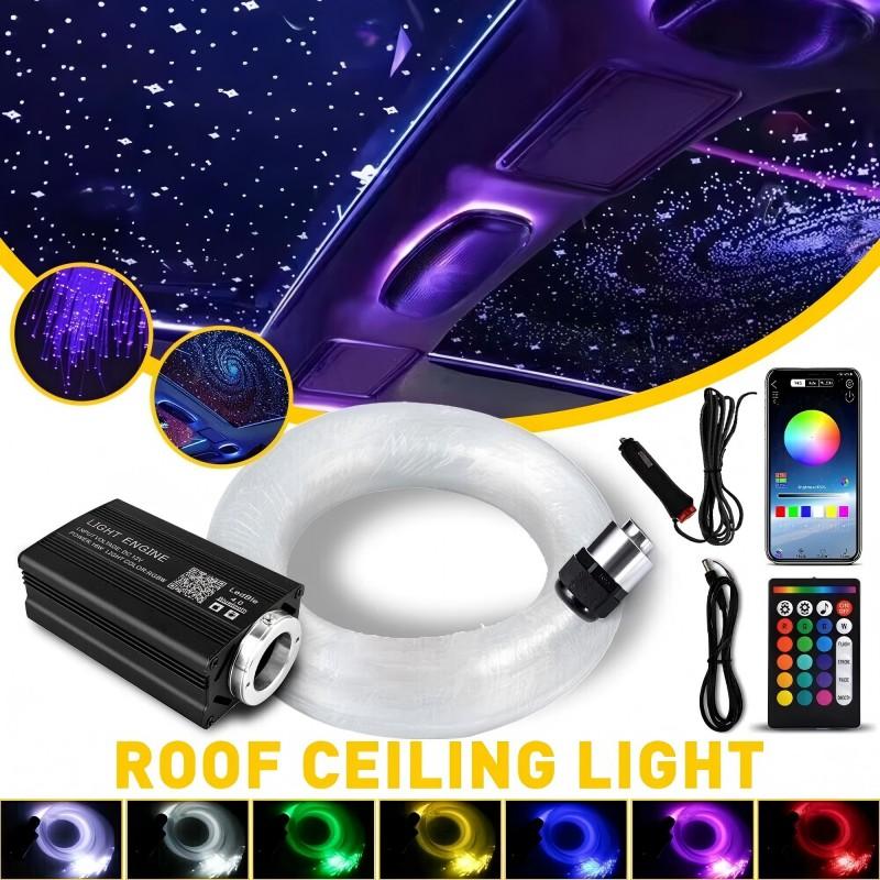VASTFIRE Meteor Fiber Optic Ceiling Kit 16W RGBW 1000pcs 0.5mm*78.74 inch Bluetooth APP & Remote Control 20 Modes 8 Colors for Car Bedroom - Colorful Led Lights