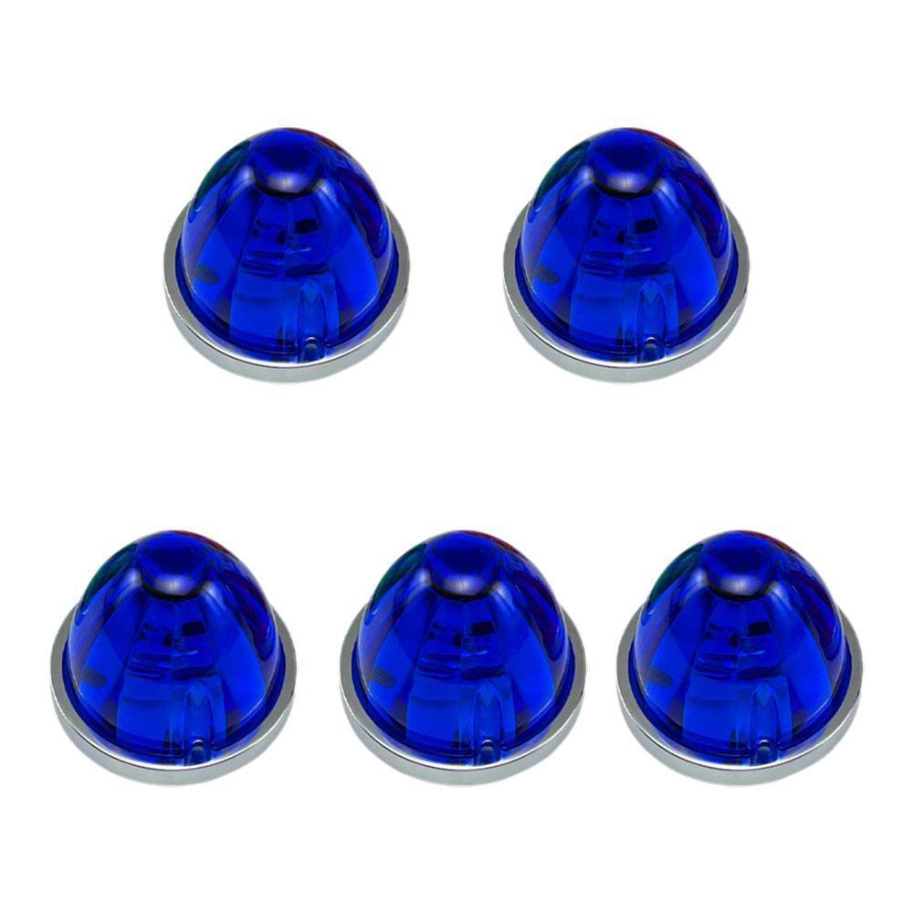 5Pcs Amber Watermelon LED Strobe+Constant Marker Lights Dual Function Watermelon-Shaped Side Marker Clearance Tail Top Cap Roof