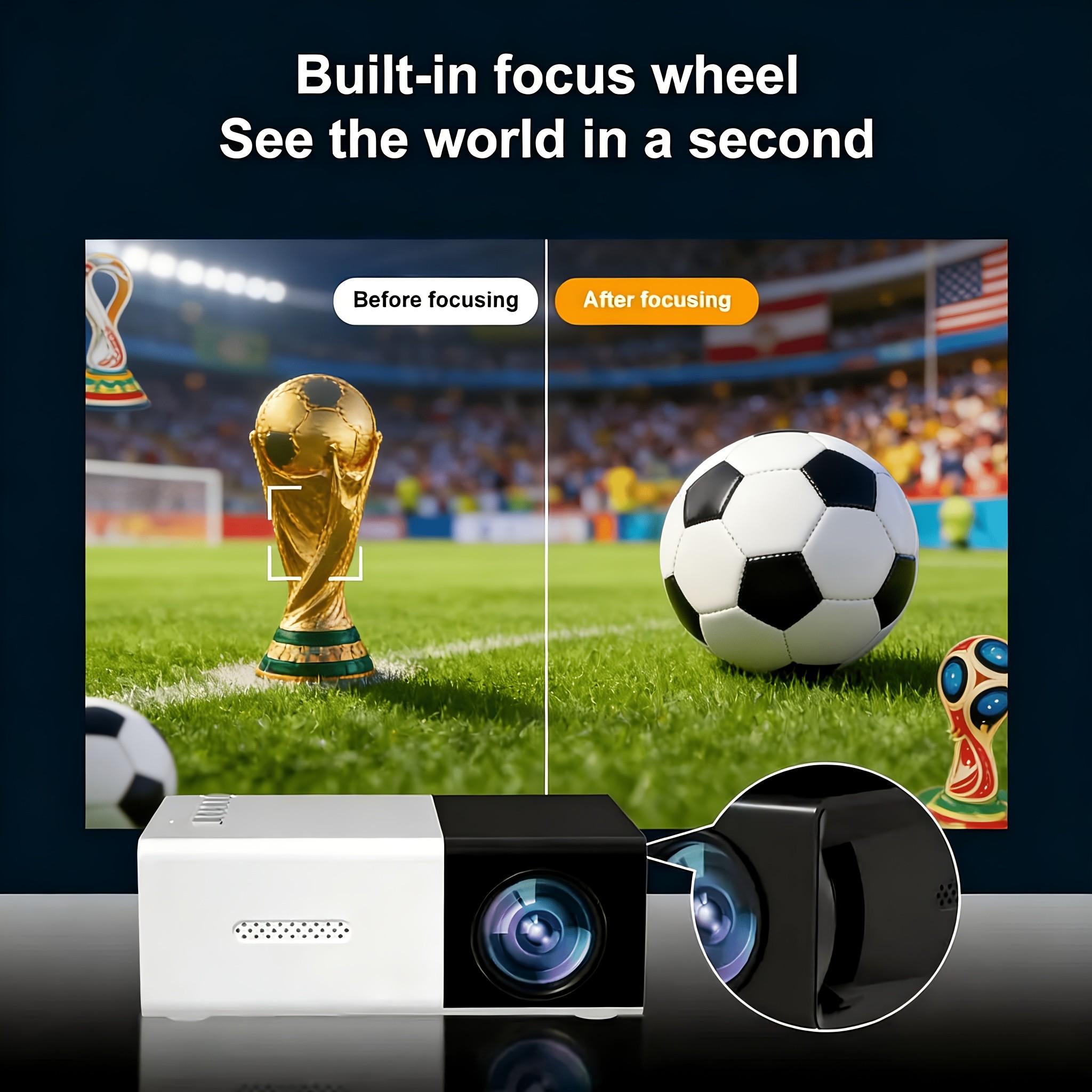 Portable HD Mini Projector, 1 Count 30"-100" Adjustable Projection Screen Size Home Theater Movie Projector For Office School Meeting