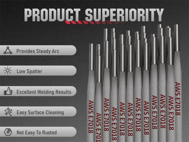 YESWELDER E7018 Low Hydrogen Welding Rods | 2LB Pack, 3/32" Carbon Steel Stick Electrodes
