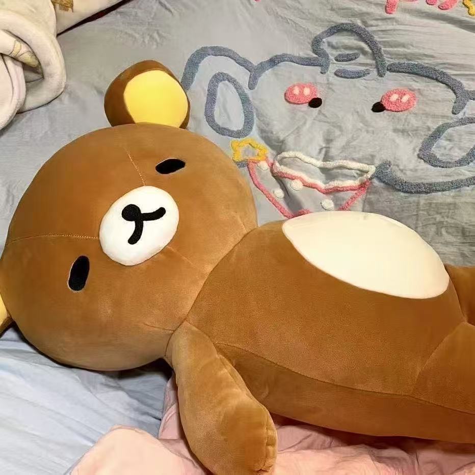 Cute Soft Rilakkuma Super Soft Big Pillow Plush Doll Cartoon Sleeping Position Sofa Bed Pillow Decoration Girl Birthday Gifts