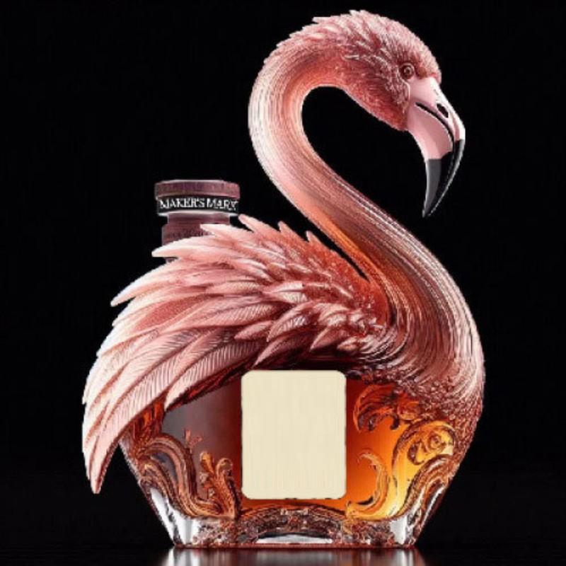 New Flamingo Whiskey Decanter, Creative Animal Glass Bottle, Unique Home Decor Item, Perfect Gift for Whisky Lovers
