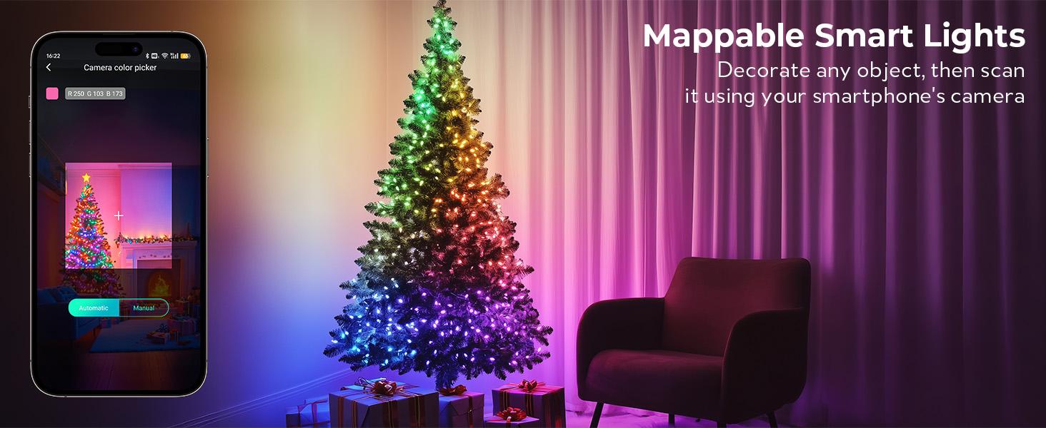 33FT 100 LED RGB Smart Fairy Lights - APP & Remote Control, USB Powered IP65 Waterproof, Multicolor for Christmas Indoor Outdoor Bedroom Deco 33FT 100 LED RGB Smart Fairy Lights - APP & Remote Control, USB Powered IP65 Waterproof, Multicolor for Christmas Indoor Outdoor Bedroom Deco