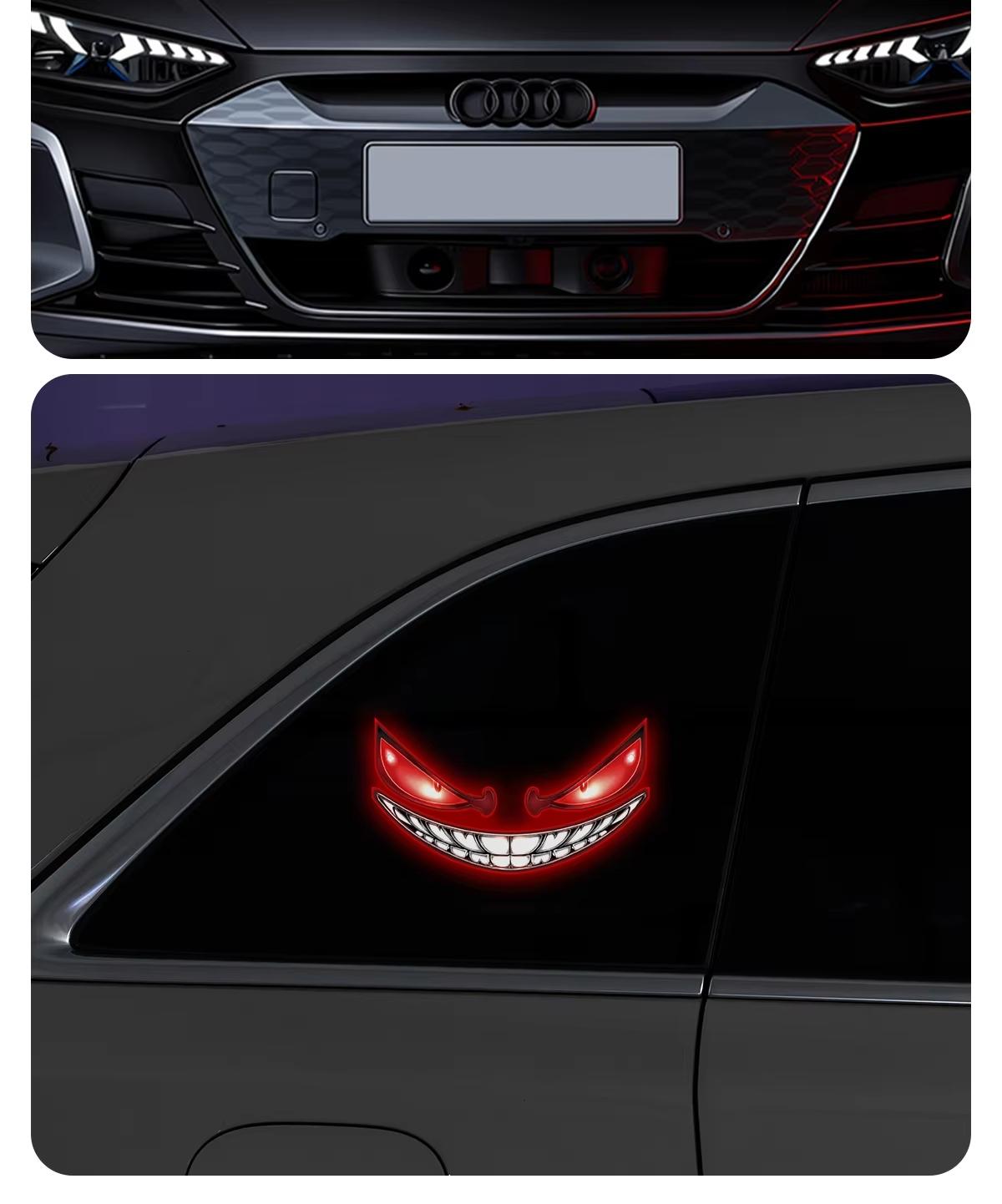 Dynamic Rear Window Windshield Devil Eye Light, Waterproof Solar Type-C Rechargeable Led Car Warning Ambient Night Light, Universal Wireless Suction Cup Mount Lamp, Cool Car Vehicle Accessory Stuff for Side Glass Decoration Halloween Gift, Accessories Dynamic Rear Window Windshield Devil Eye Light, Waterproof Solar Type-C Rechargeable Led Car Warning Ambient Night Light, Universal Wireless Suction Cup Mount Lamp, Cool Car Vehicle Accessory Stuff for Side Glass Decoration Halloween Gift, Accessories