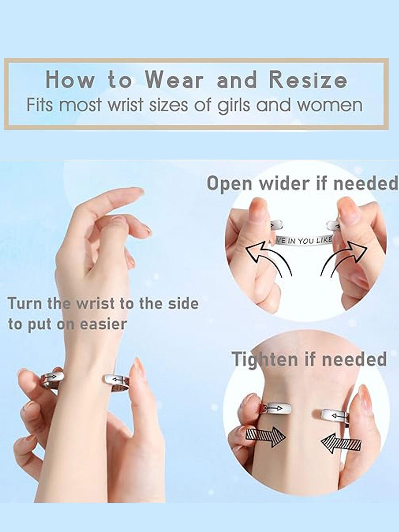 Personalized bracelet for teenagers/women, adjustable bracelet, inspirational jewelry gift, graduation gift, suitable for daughters/mothers/friends, appropriate for junior high, high school, and university students.