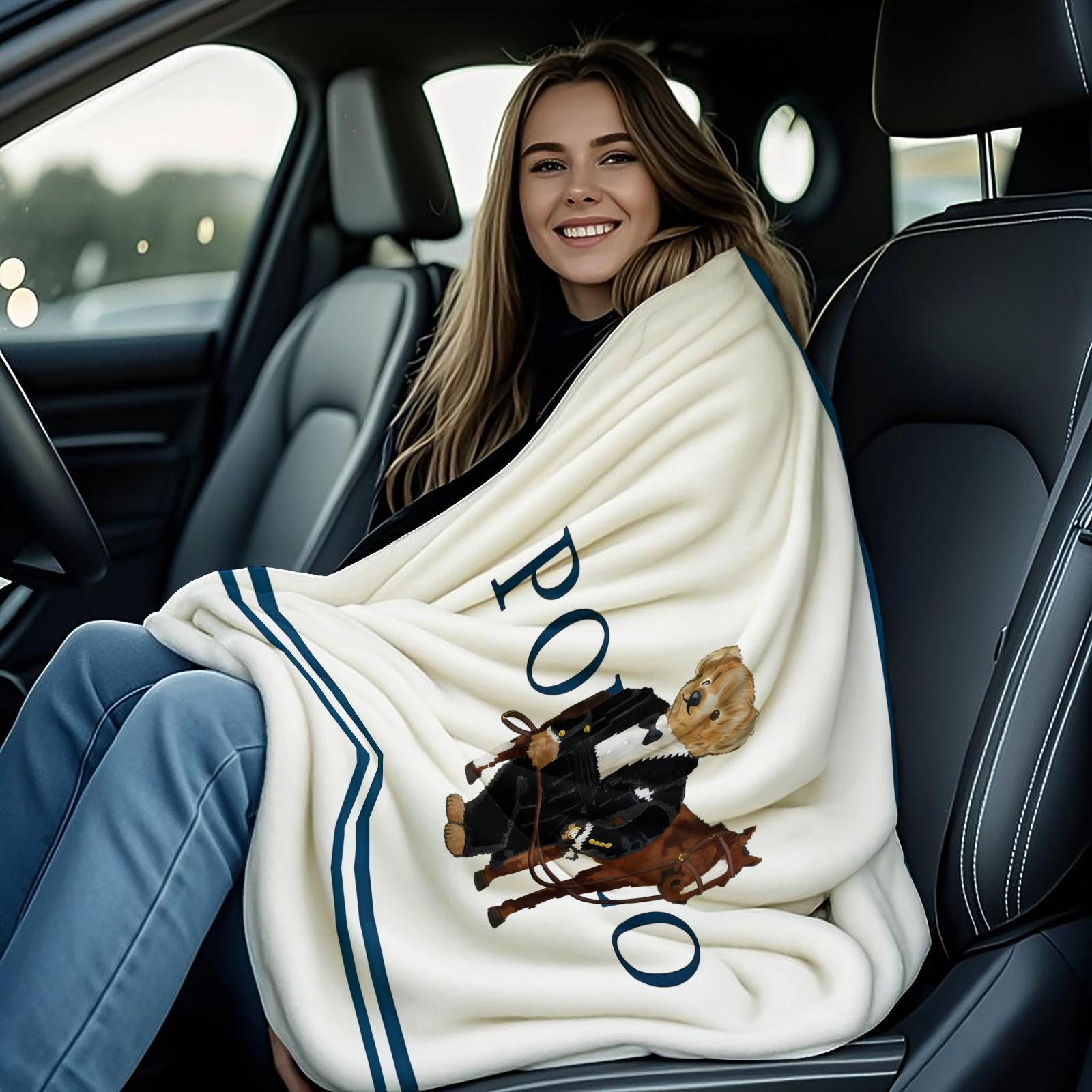 Bear Pattern Blanket, Daily Holiday Birthday Gift For Kids And Adults, Soft, Warm And Lightweight Plush Blanket, Suitable For Bed, Sofa, Car, Room Decoration, Soft Flannel Blanket