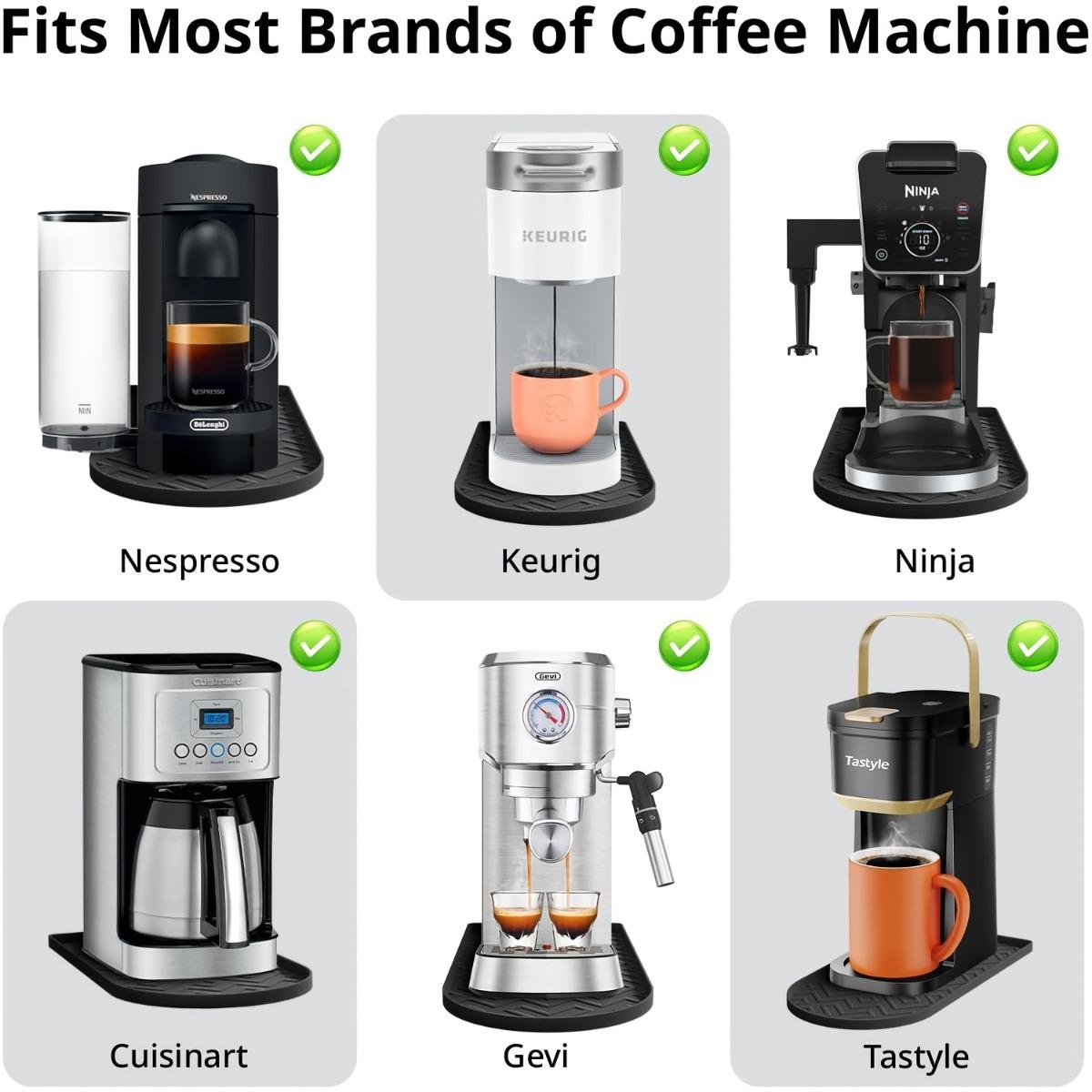 1PC Coffee Machine Countertop Silicone Mat, Non-Slip Kitchen Appliance Base Pad with Raised Edge to Contain Water and Coffee Spills, Durable Protective Mat for Coffee Maker, Juicer and Mixer