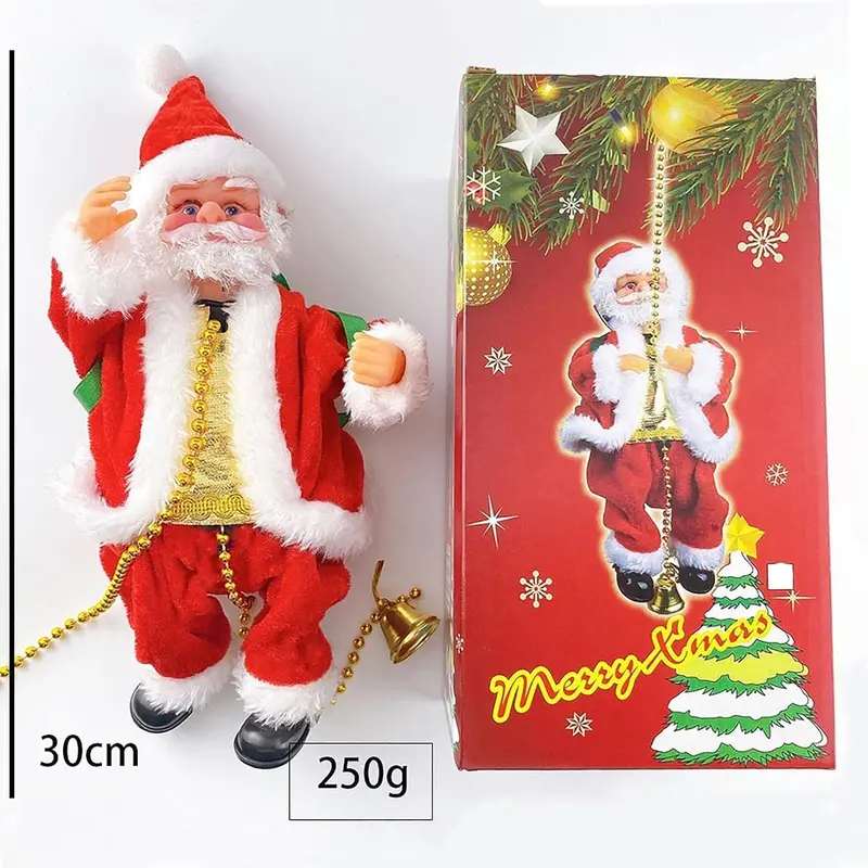 2026 Electric Climbing Santa Christmas Ornament - Battery-Powered, Rope-Hung with Light, Music, Sound Animation, Climbing Beads, Ladder - Indoor Home Decor Gift (Toys & Hobbies, Educational Science & Technology Toy)