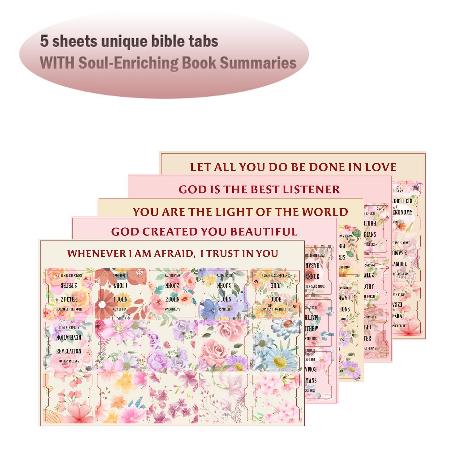 Inspirational Index Tabs Set, 75-Piece Large Font Design, Faith-Based Bible & Diary Use, Easy Peel-Off Labels, Ideal Gift for Believers, Book Reading Stickers