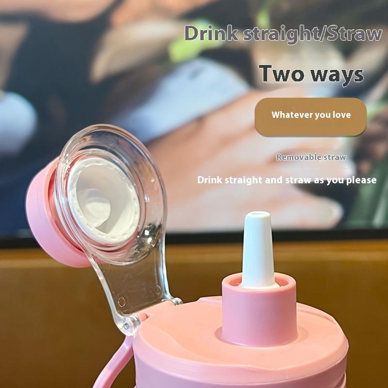 Large Capacity Sports Water Bottle with a Scale Line And Straw, Designed for Outdoor Activities And Gym Use. This Durable And Sturdy Kettle Is Leak-Proof And Comes with a Portable Rope, Suitable for Adults And Can Withstand Both Heat And Cold