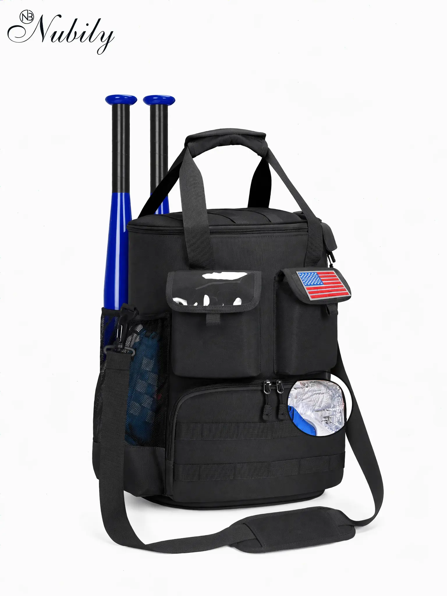 Baseball Bucket Bag for Coaches, Organize Gear with Insulated Pocket, Anti-Slip Base, Multiple Compartments for Bats & Gloves