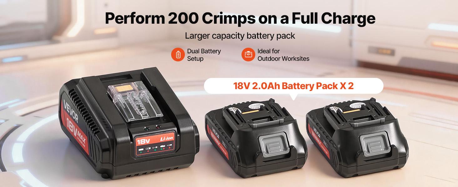 VEVOR Cordless Mini Press Tool, 18V Electric Pipe Crimping Tool for 1/2, 3/4, 1 PEX Pipe Copper Rings, PEX Press Tool Kit with 2pcs Battery, Fast Charger Carrying Case - Meet ASTM F1807 Standard