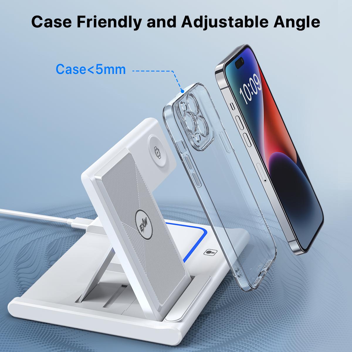 tiktok Real Wireless Charging Dock phone holder 3 in 1 Wireless Charger for iPhone 11Pro-16series& iWatch & AirPods- A Must-Have