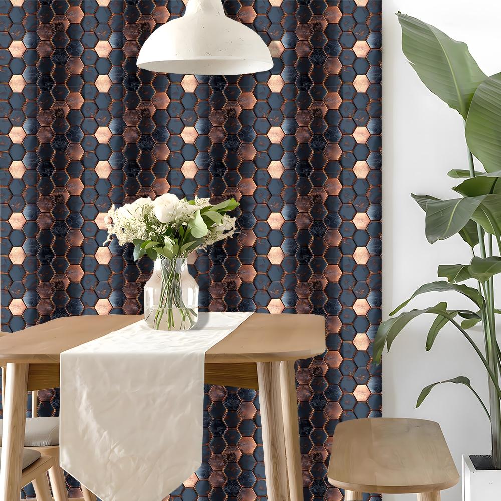 10 pieces of self-adhesive PVC floor stickers, thickened wear-resistant waterproof leather floor stickers, suitable for bedroom, kitchen, living room, balcony, bathroom and other floor decoration a