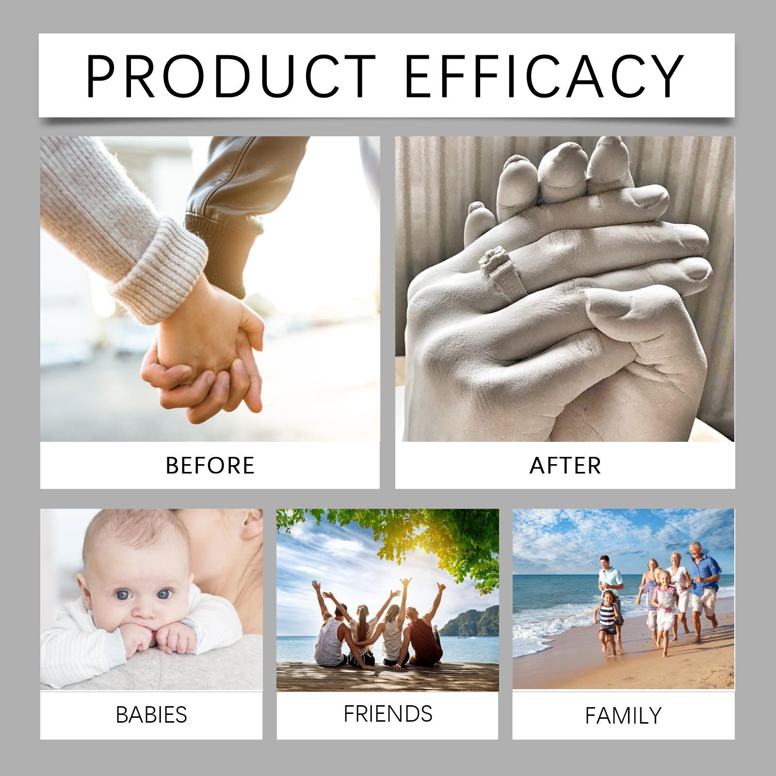 Creative 3D Handprint Cloning Powder – Valentine's Day Handprint and Footprint Souvenirs. Original Casting Set – The Perfect Gift and Event Choice for Couples, Family, and Friends.