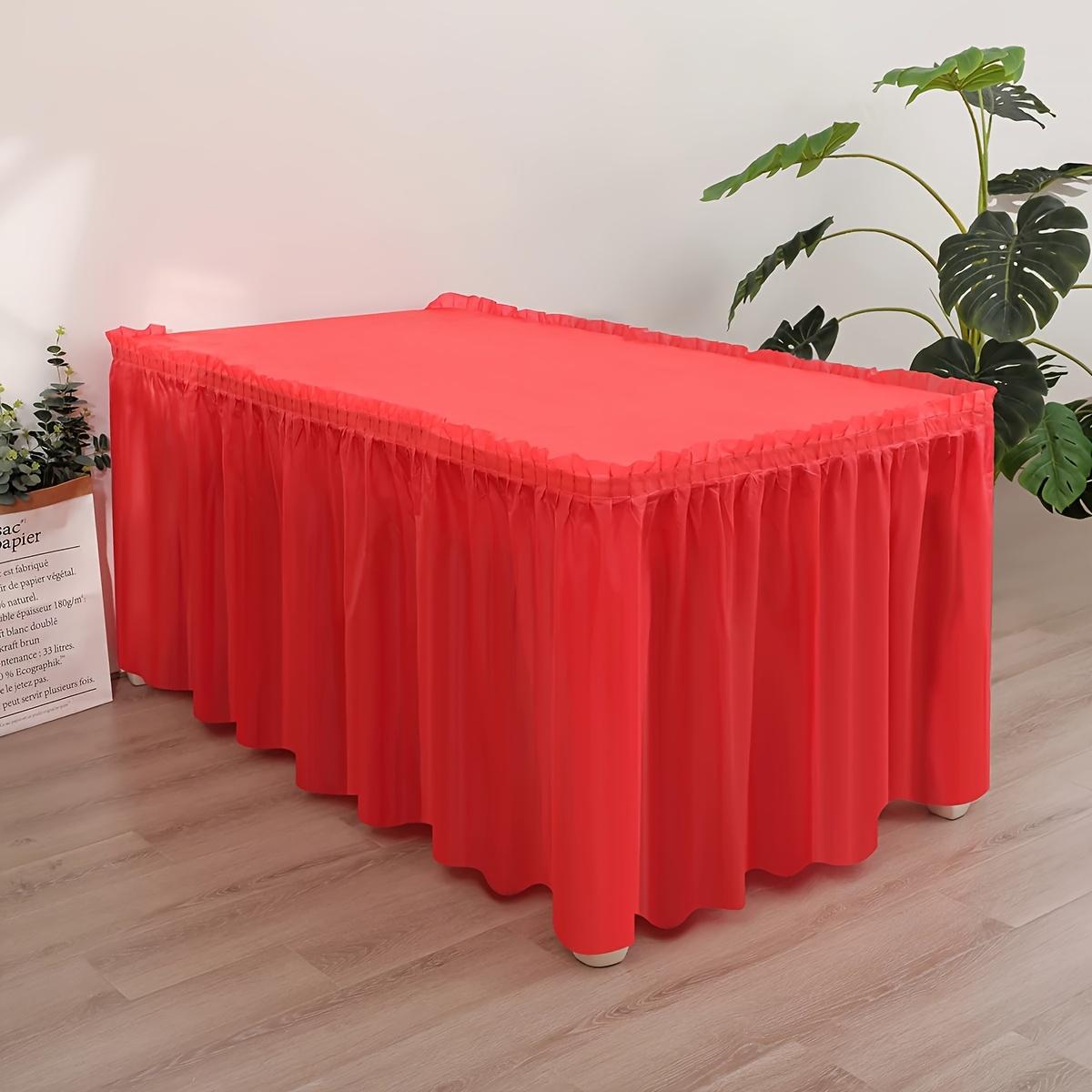 2-piece premium solid color disposable tablecloth set - elegant rectangular tablecloth with long skirt, suitable for relaxed parties and banquets, Party Decoration Supplies - perfect for fashionable celebration events