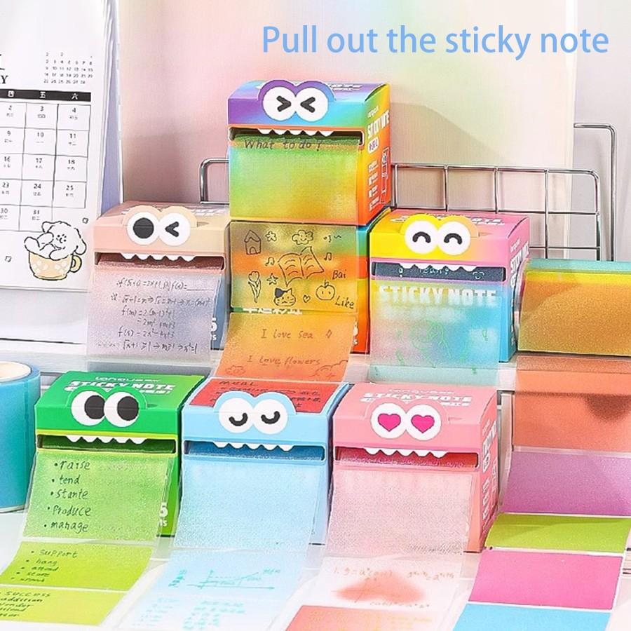 Transparent Sticker Notes, 105 Sheets, Loose-Leaf Notebooks, Easy to Tear, Write, and Reuse, Ideal for School, Diary, Office, Random Styles, Self Adhesive Stickers