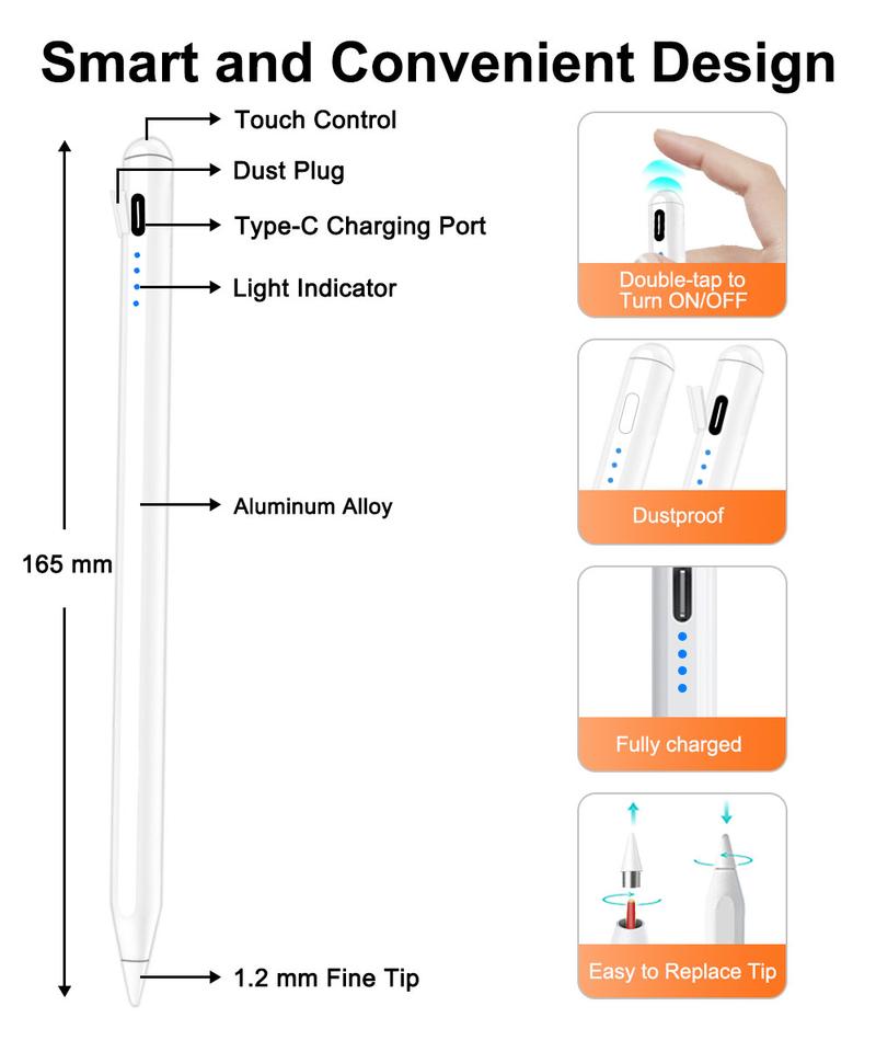 Stylus Pen for Android Tablets & Mobile Phones.Not compatible with iPad. Touch Pen for iPhone Tablet. Capacitive Pen for XIAOMI HUAWEI White Smartphone