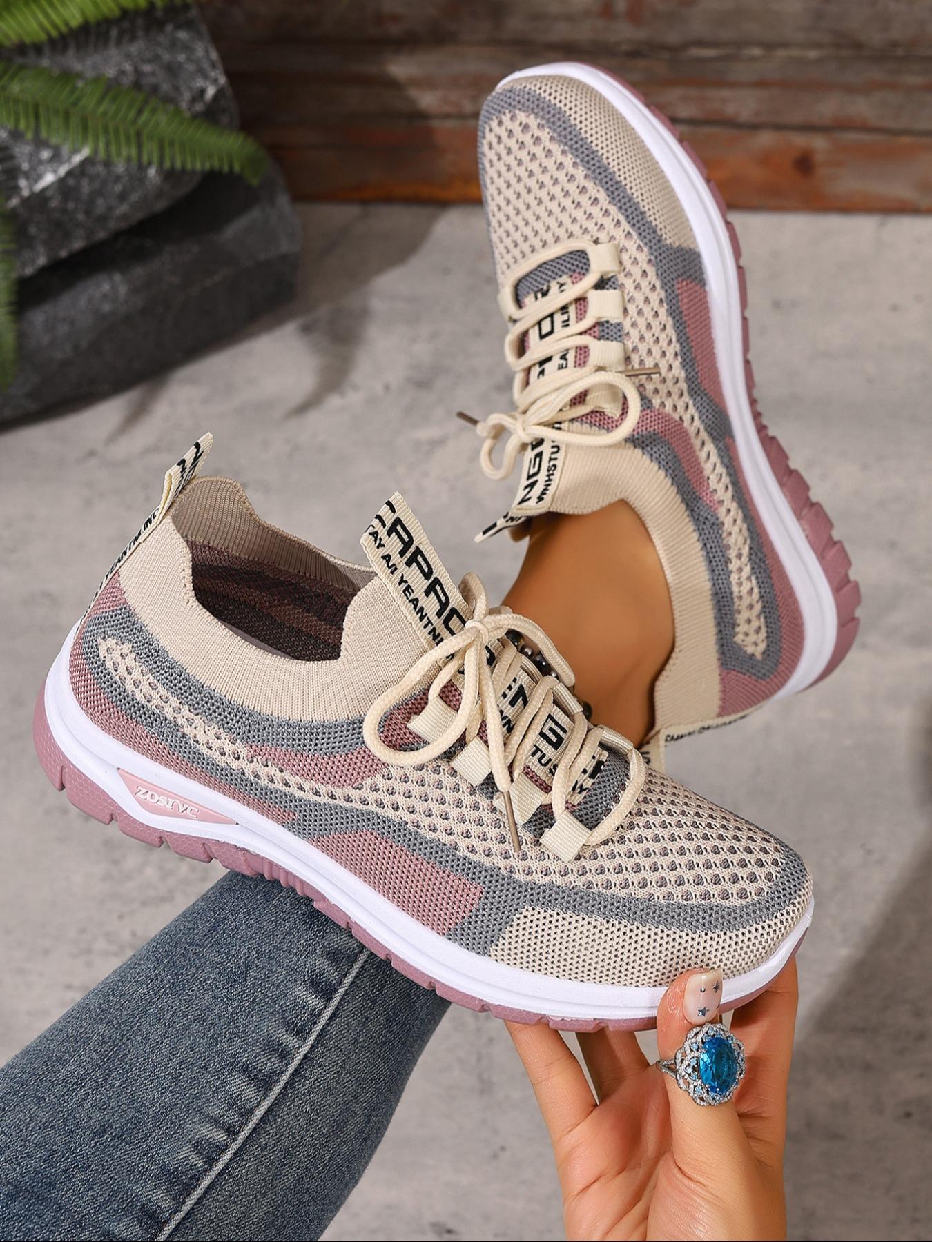 Women's Casual Sports Shoes, Large Size New Lightweight Soft Sole, Outdoor Comfort Anti-Slip Walking Shoes, Daily Lace-Up Low Top Running Shoes