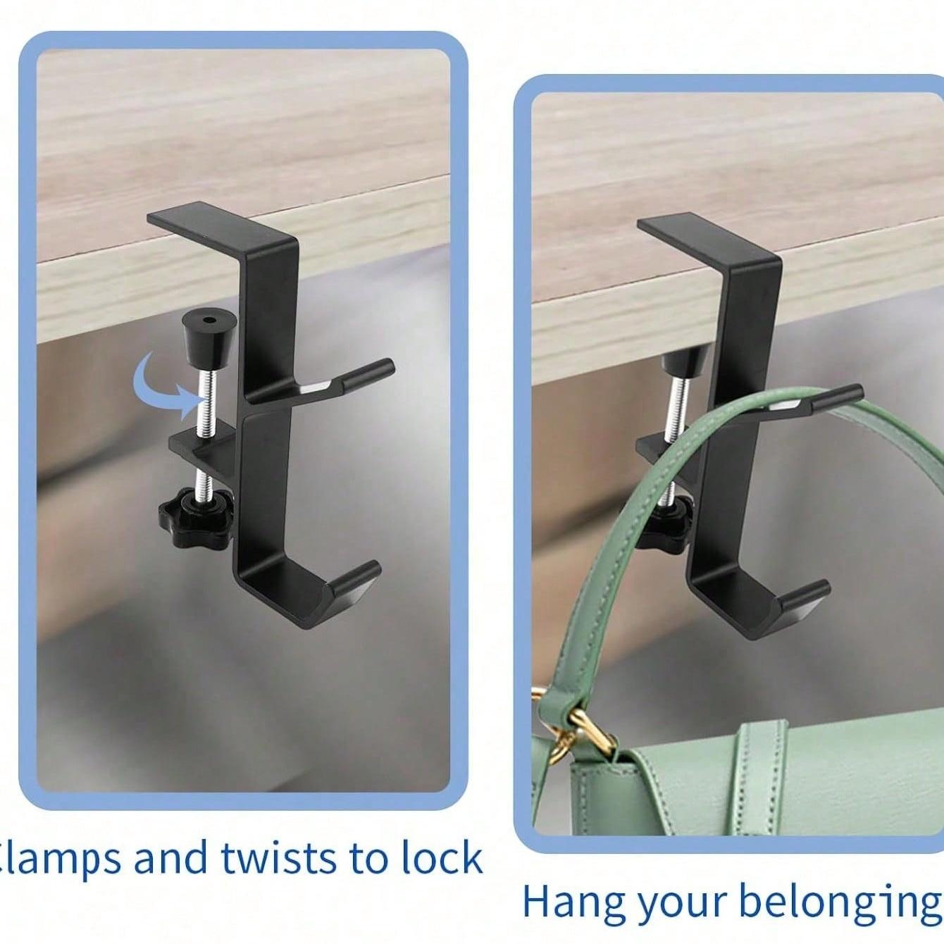 Portable Adjustable Durable Desktop Headphone Stand, Desk Mount Bag Holder Hook Clip, Hangs on Backpack, Reduce Desktop Clutter, Hanging Storage, Headphone Accessories, Adjustable Bracket