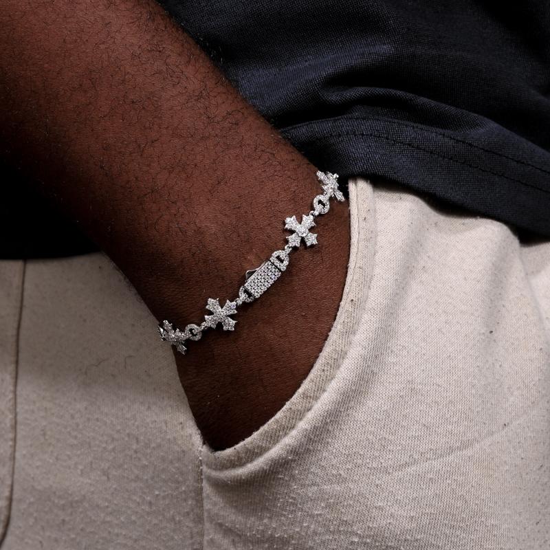 【#BS9250104】  Sparkling Chain Bracelet 100% 925 Sterling Silver Jewelry