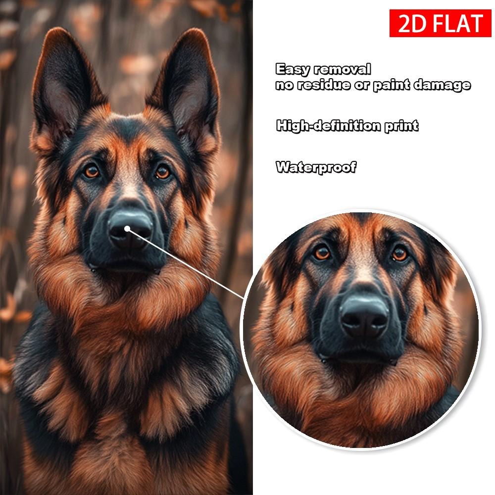 2 Sets German Shepherd Car B Pillar Stickers, Self-Adhesive PVC, Waterproof Scratch-Resistant, Ideal for Car Exterior Decoration