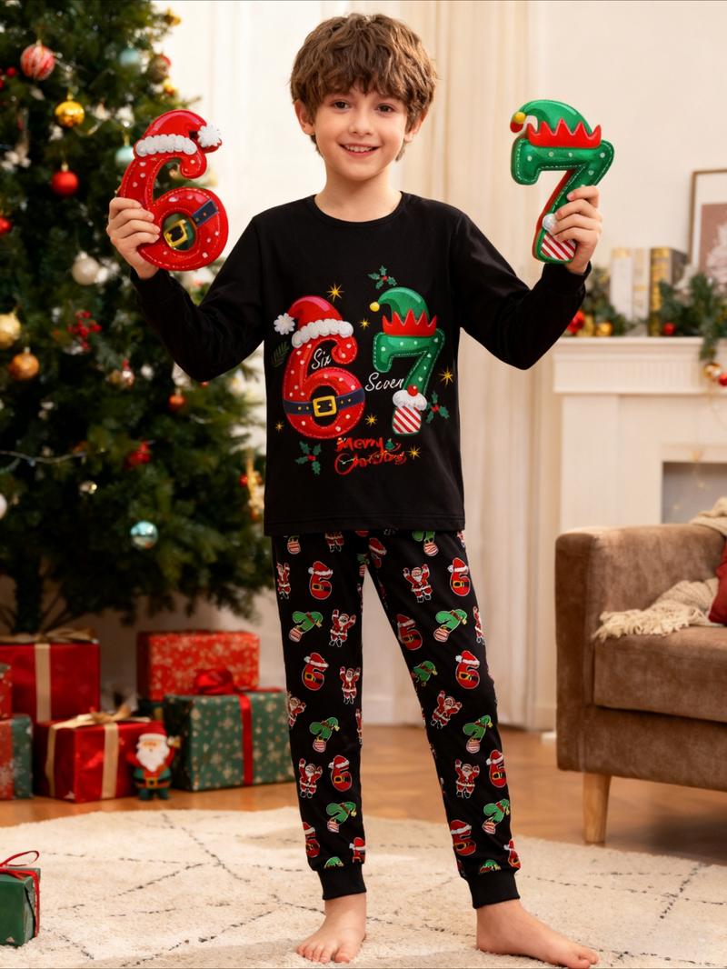 #67 Printed Long Sleeve Pants Pajama Set, Cute Cartoon Design for All Seasons, Perfect Gift for Reading Festival,Kids Valentine Pajamas,World Book Day Pajamas for Kids, Cute Storybook Style Sleepwear, School Event Outfit