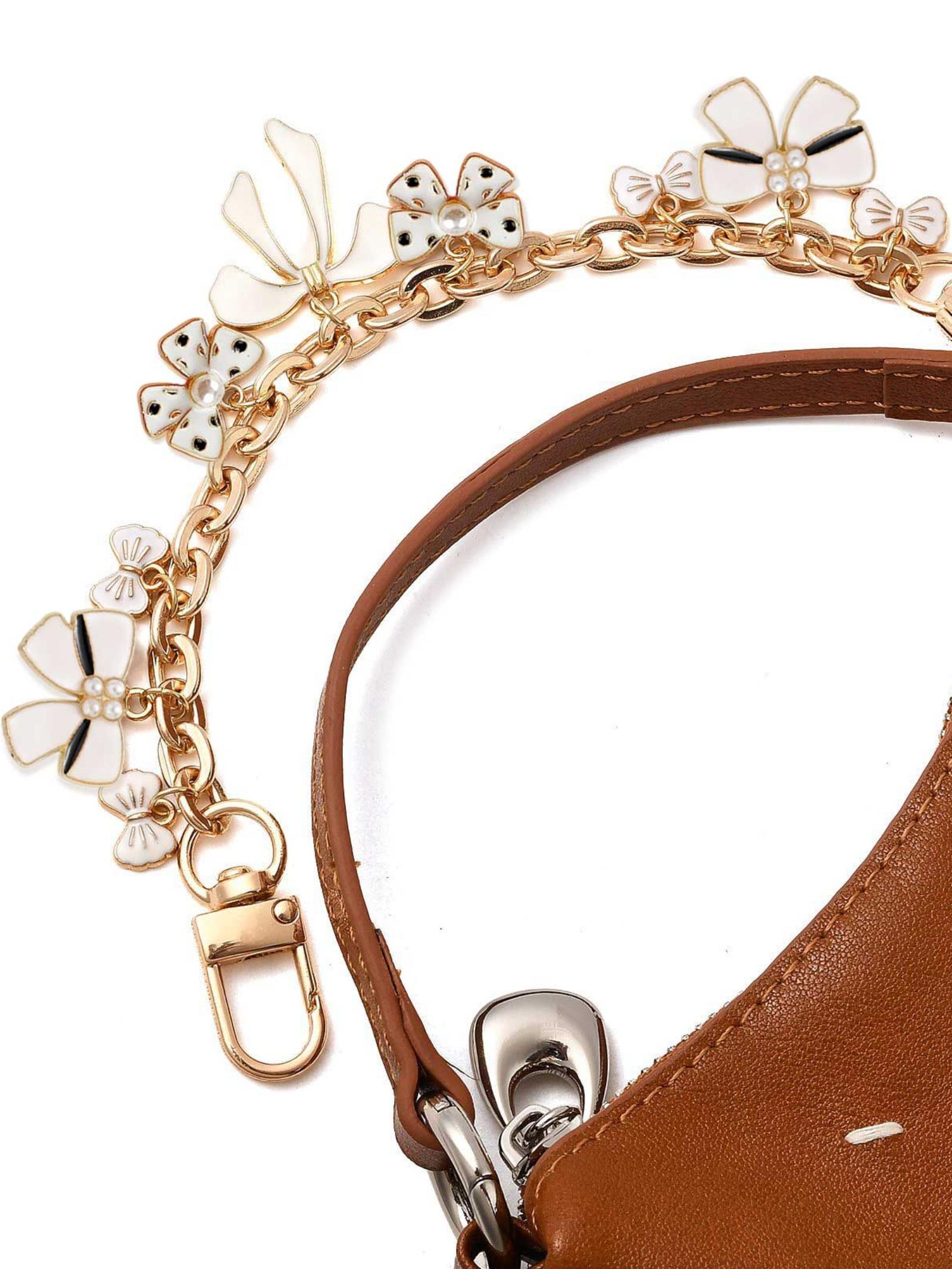 Bow Bag, Fashion Chain Strap, Chain Purse Handbag Charms with Enamel Bowknot Charms Bow Purse Strap Bag Extension Replacement Keychain Accessories for Handbags Shoulder Tote Crossbody