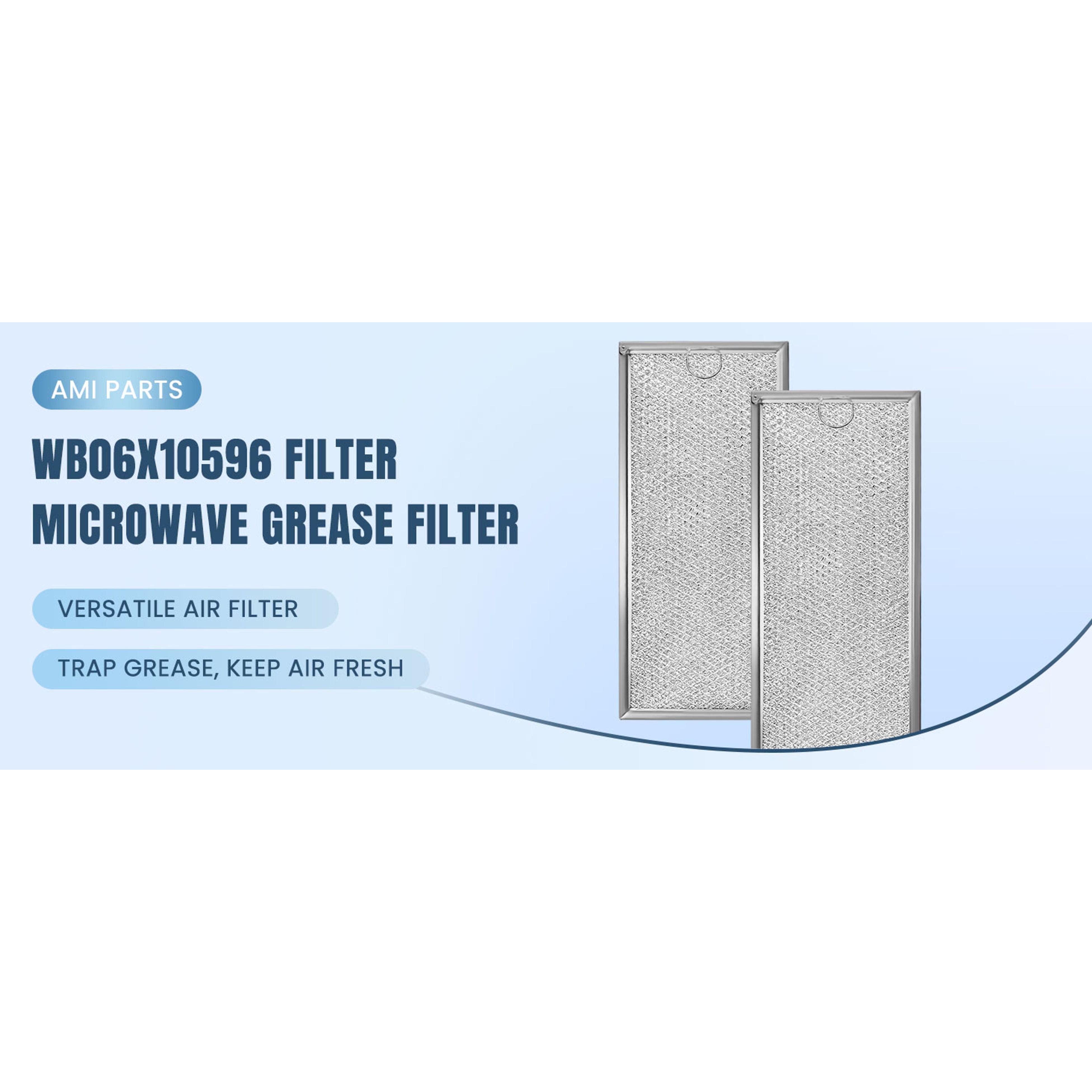 2 Pack Microwave Grease Filter Compatible with Whirlpool and GE Microwaves - WB06X10596 Microwave Oven Grease Filter Approx 13" x 6"