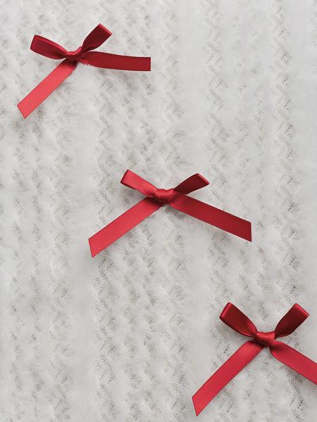 Valentine's Day Women's Bow Decor Asymmetrical Neck Tee, Cute Long Sleeve Top for Fall & Winter, Women's Clothing for Daily Wear