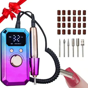 Electric Nail Drill Set, Adjustable 32 Settings, Portable Nail Polisher, 1600mah Large Capacity Battery, Long Lasting, Home & Travel Use