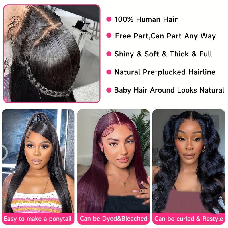 Bling Hair HD Lace Front Human Hair Wig 13x4 13X6 Straight Frontal Wig Pre Plucked With Baby Hair For Women Clearance 180 Density