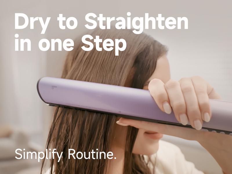 JELLYFISH AGD100 Air Gap Dryer 1400W Hair Straightener  | Clamp-Free Zero Touch No Damage 2-in-1 Dry & Straightening Tool | 1400W High-Speed Professional  Salon Air Gap Hairdryer | 2 Speeds 4 Temps 1.1lb Lightweight for Home Travel