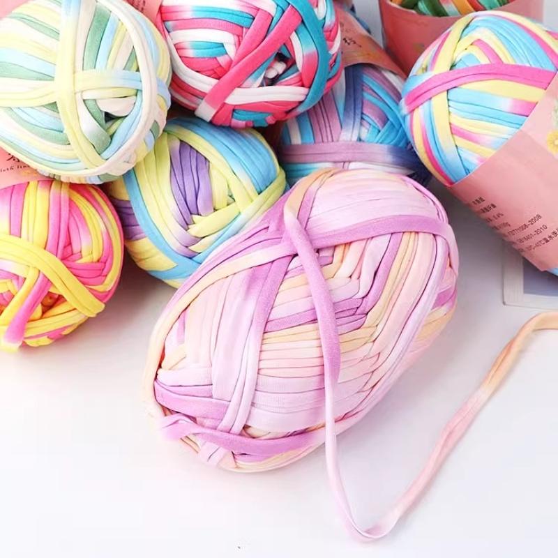 3-Piece Set Gradient Dye Polyester Yarn Thread, Ideal for Crochet Bags Baskets Cushions Christmas Gifts DIY Crafts