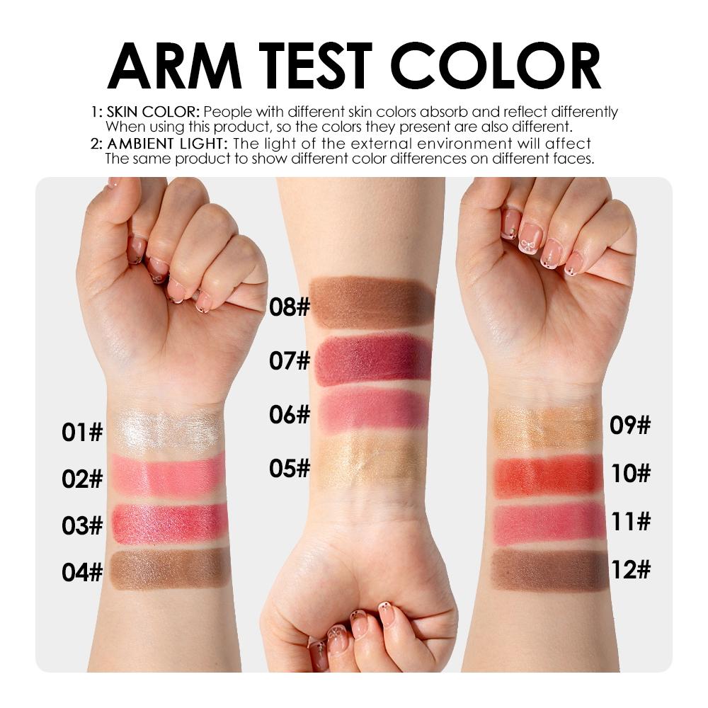 Julystar Multi-Functional Makeup Stick, Highlighter, Contour, Blush, Eyeshadow, Natural Blend, Moisturizing, Portable, Multiple Colors Available